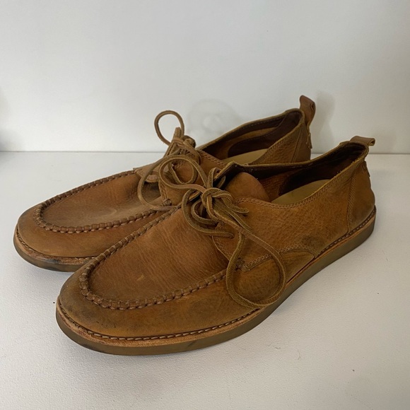 Roots Mens Leather Moc Loafer Deck Shoes Lace Up Shoe Size 10 - Picture 1 of 7